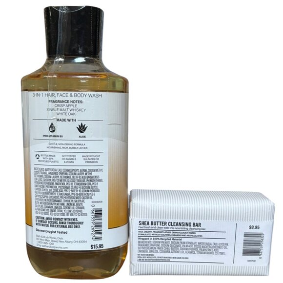 WHISKEY RESERVE 3-In-1 Hair, Face, & Body Wash By Bath & Body works + Soap Bar - Picture 2 of 2